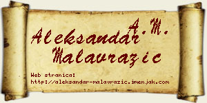 Aleksandar Malavrazić vizit kartica